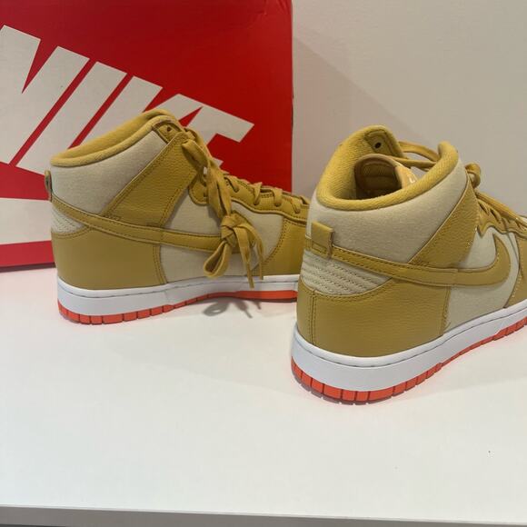 NWB Nike Dunk High Retro Premium Gold/Wheat Unisex 12 men\'s 13.5 women\'s main image 7